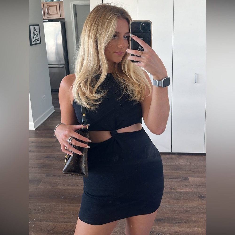 Black Halter Cutout Dress